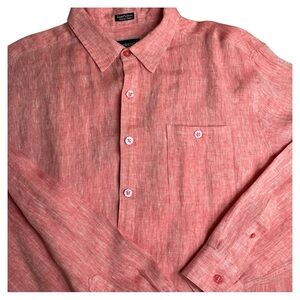 Weekenders Men's Casual Coral Pink Button Down Shirt Mens XL